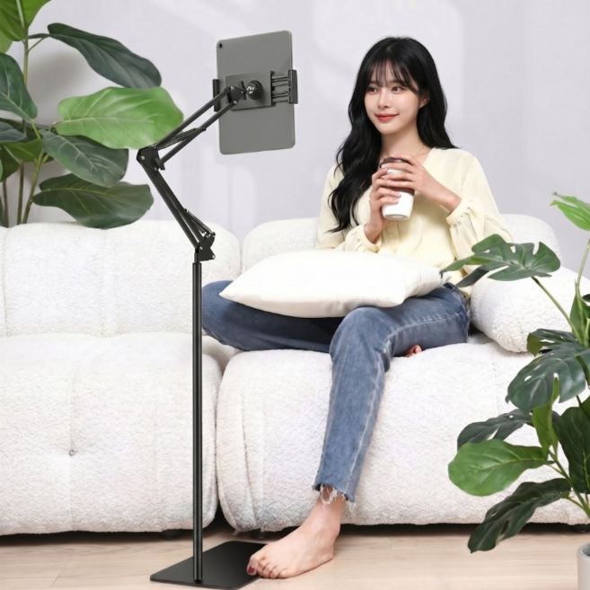 동이홈 휴대폰 태블릿 둘다 가능한 스텐드형 휴대폰 거치대, 1개, 블랙, YX-201