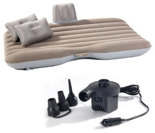 인텍스 차량용 에어매트 + 에어펌프, 베이지