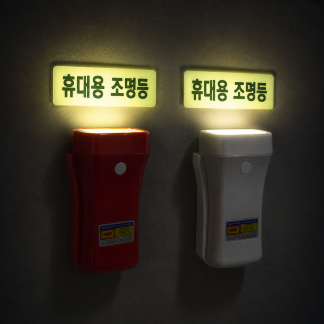 국산 LED 비상조명등 자동점등 휴대용 손전등 정전 소방 재난대비 비상등 건전지, 백색, 1개