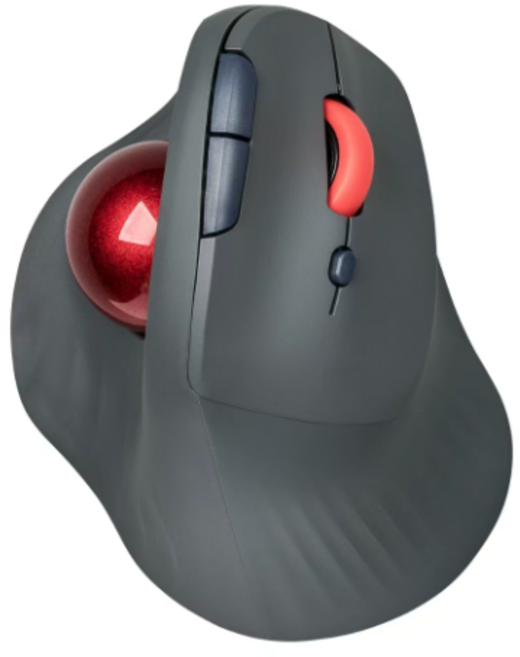 JOMAA 人體工學無線軌跡球滑鼠 舒適操控 精準定位 提升工作效率, 灰黑色垂直款, CP001266