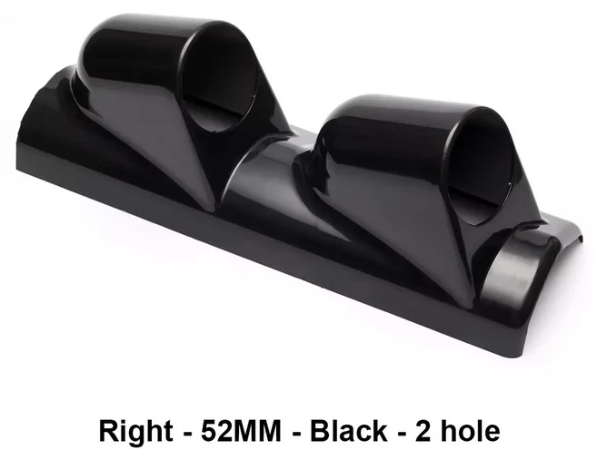 52mm 범용 자동차 2 홀 왼쪽/오른손 이중 구멍 A-필러 호스 게이지 포드 수정 악기, 08 right 2 black 52mm