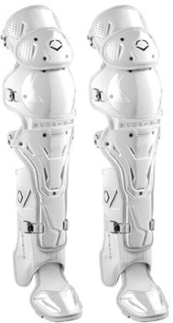 EvoShield Pro-SRZ™ 2.0 야구 포수 다리 보호대 - 중급 그레이, 화이트