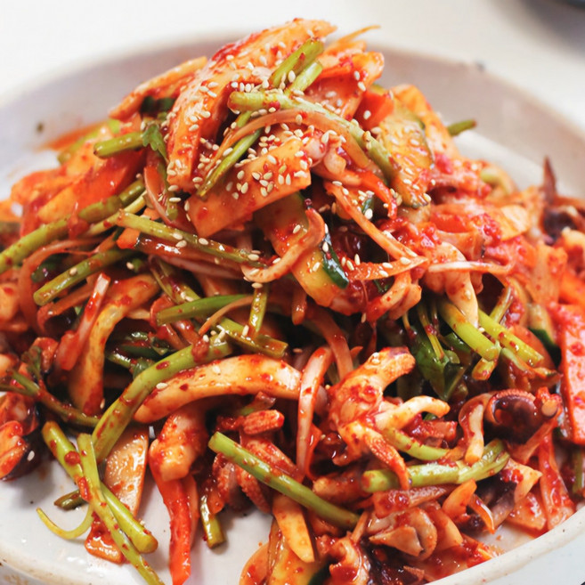 비법양념 오징어 미나리 초무침, 1세트, 500g