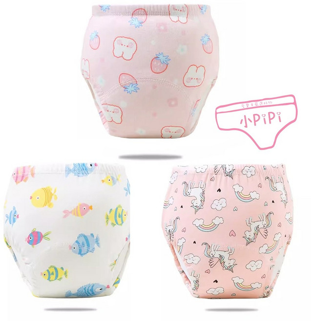 小pipi 純棉兒童六層學習褲/訓練褲3入組, 1個