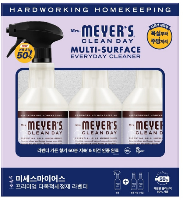 미세스 마이어스 다목적세정제, 750ml, 3개