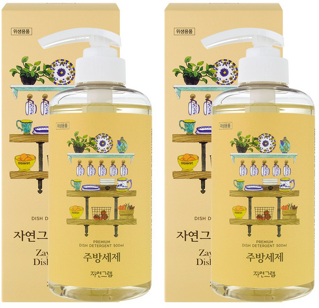 자연유래성분 자연그램 주방세제 아기젖병세제, 2개, 500ml
