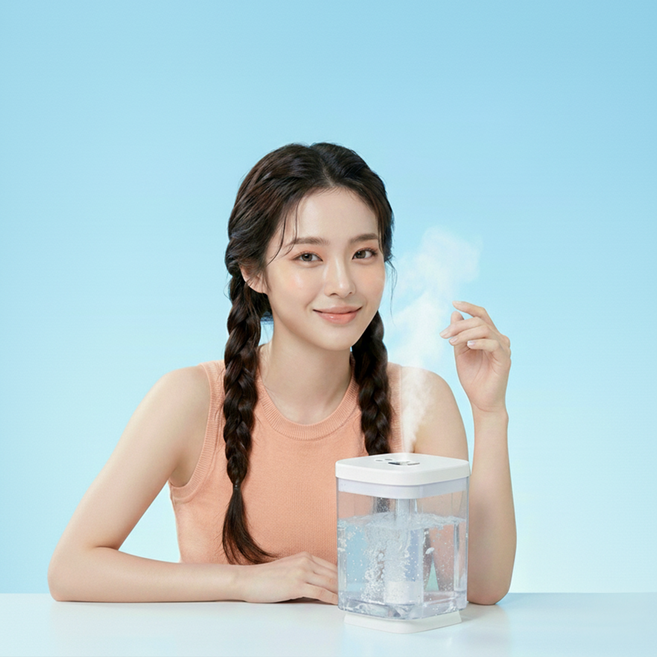 미니 컴팩트 LED 무드등 1L KC인증 가습기, 화이트, JK8602