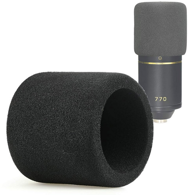 선몬 폼 마이크 윈드스크린 팝 필터 윈드 커버는 MXL 770 990 콘덴서 카디오이드 마이크에 맞습니다, 1개