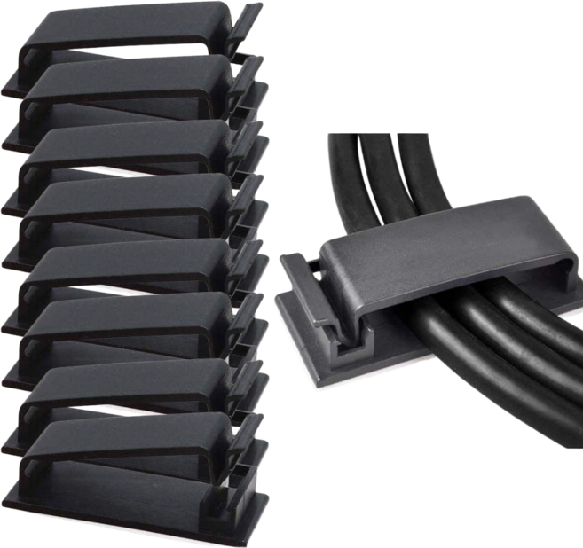 케이블 정리 클립 (화이트10+블랙10) 전선 고정 멀티탭 선정리, 화이트+블랙, 20개