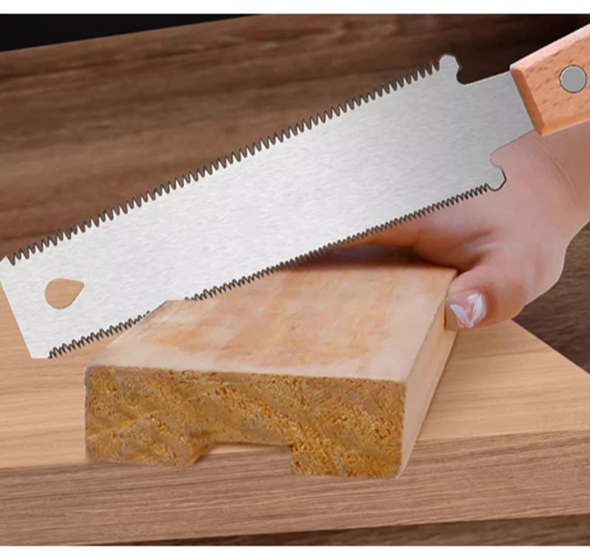 伊吧精選 雙面鋸 木工鋸 手工鋸子 開榫鋸, 1個, 鋸面細紋多(請參考影片), A2A69