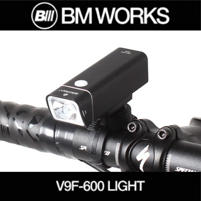 비엠웍스 V9F-600 자전거 전조등 충전식 라이트, 1개