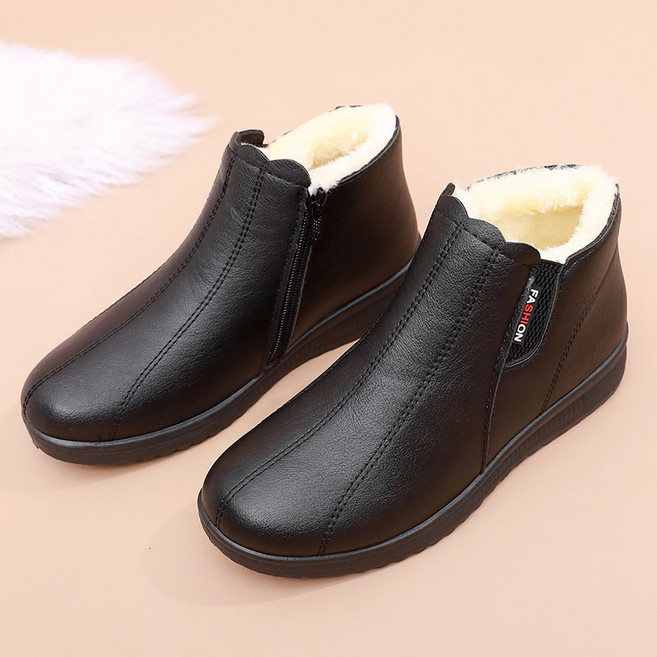 BLTER 여성 겨울신발 미끄럼방지 부추 발수 방한화 발편한 지퍼기모 털 따뜻한 지퍼 패션 볍고 편한 여성신발 스노우 부츠B63