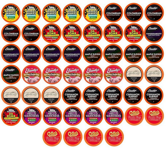 Two Rivers Coffee 다크 로스트 커피 포드 샘플러 2.0을 포함한 K 컵 브루어와 호환 1인용 버라이어티 팩 52개, 52 Count (Pack of 1), 커피 애호가 버라이어티