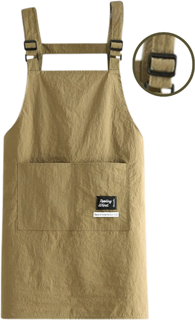 오유핏 남녀공용 길이조절 버클형 방수 앞치마, 1개, 카키베이지