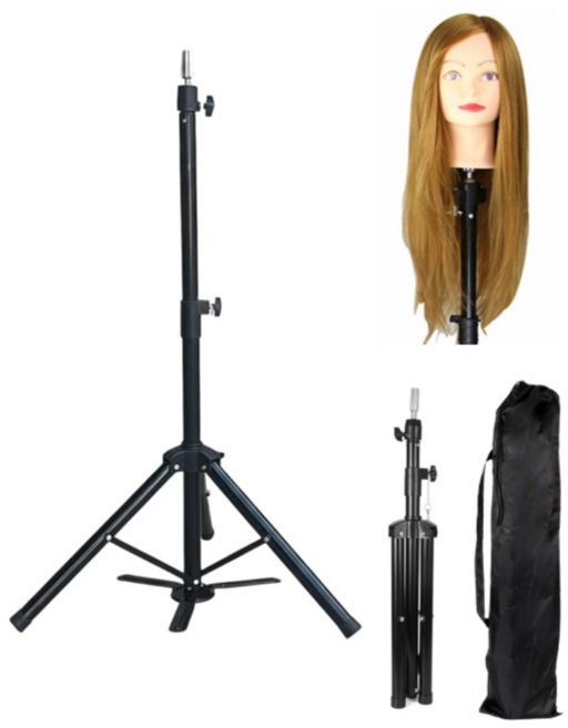 베라임 미용 연습 보조 발판 헤어 삼각대, 1개, 검정