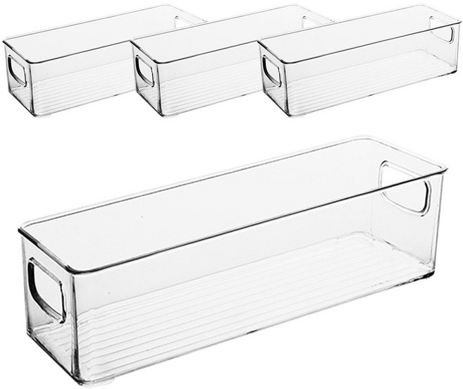 파인키 주방 냉장고 정리 하드 수납 트레이, 슬림형 4p, 4개