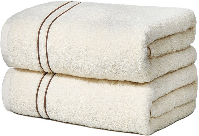 국산 무염색 대형바스 고리형 450g 40수 타월 코마사 부드러운 데코 라인, 2개, 브라운