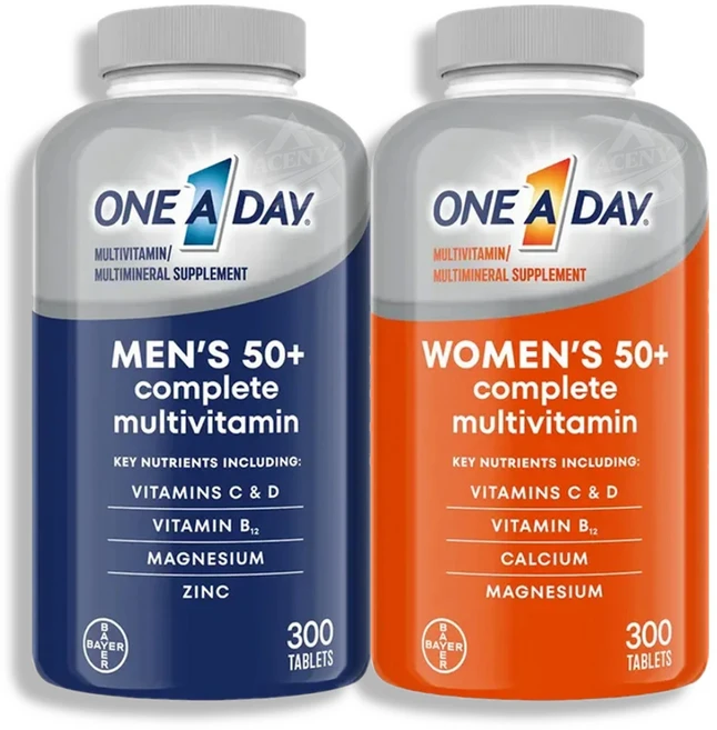 One A Day 원어데이 50+ 남성용 + 여성용 멀티비타민 300정, 2개 - 쿠팡