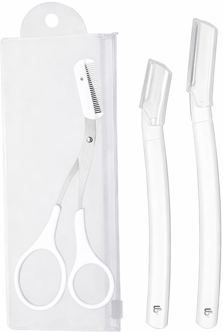 일상보담 눈썹칼 눈썹가위 셀프 눈썹관리 3종 세트, 1개, 화이트
