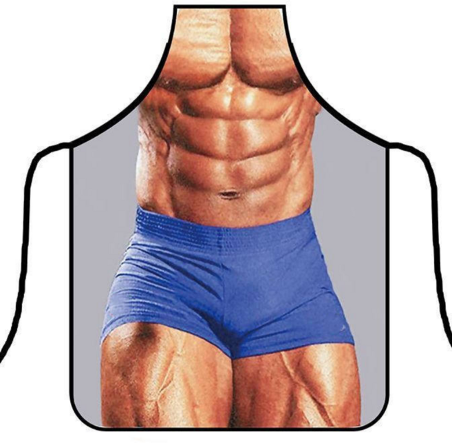 캐릭터 몸짱 섹시 복근 주방 방수 앞치마, 1개, 복근 앞치마