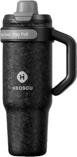 HEOSCU 保溫杯 Stay Cool Stay Full, 幻影黑-鍍鈦內膽, 1個, 1200ml