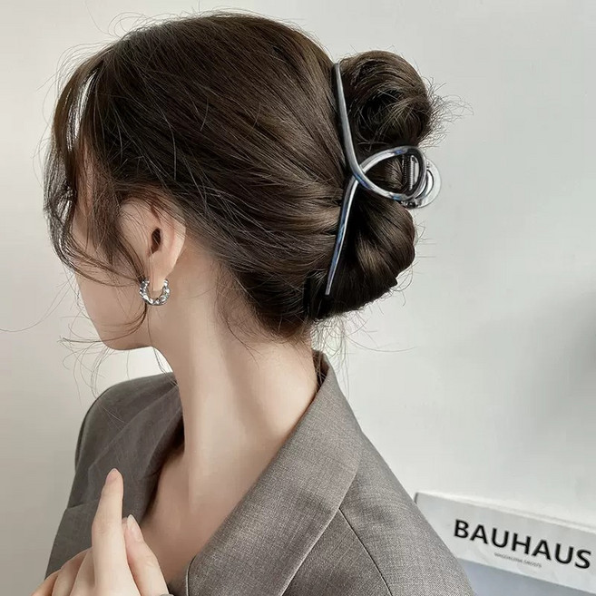 블링모어 빅사이즈 꼬임 올림머리 고정 유광 헤어집게핀
