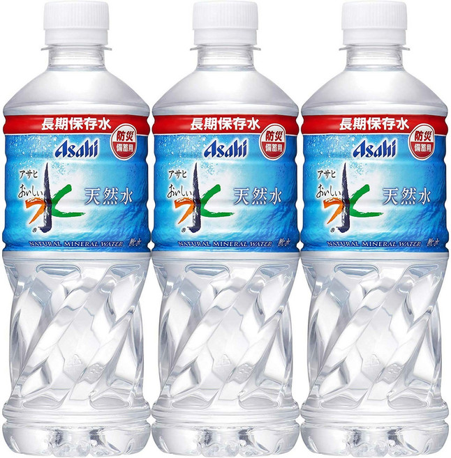 아사히 음료 [아사히 맛있는 물] 천연수 장기 보존수(방재 비축용) 500ml×3개, 500ml