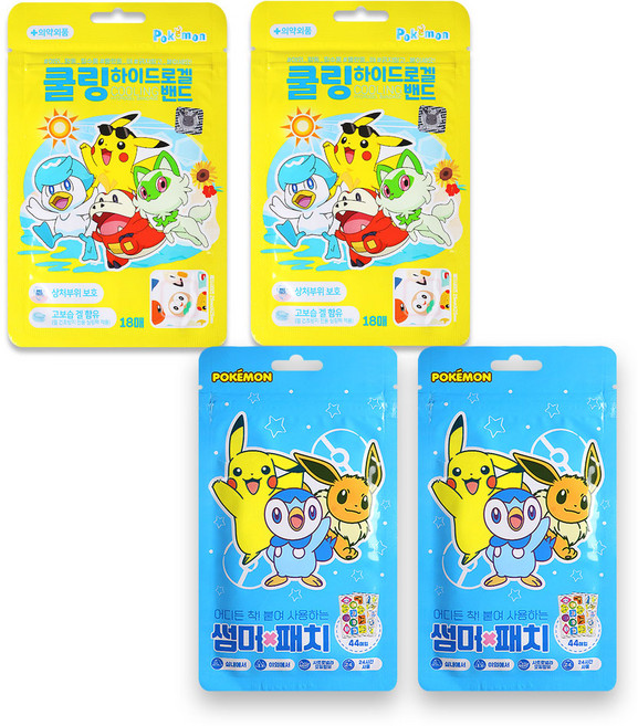 포켓몬 쿨링 하이드로겔밴드+포켓몬 썸머패치 24년 제조, 1세트, 4개입