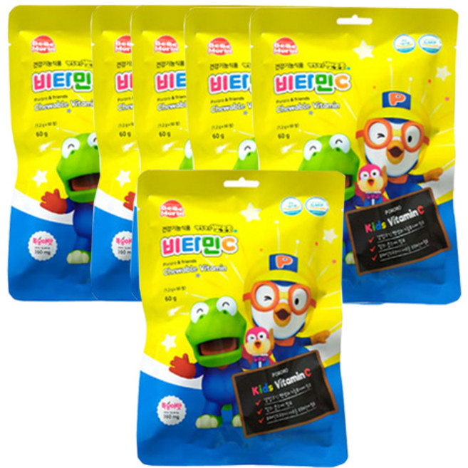 뽀로로 복숭아맛 비타민C 50정, 6개