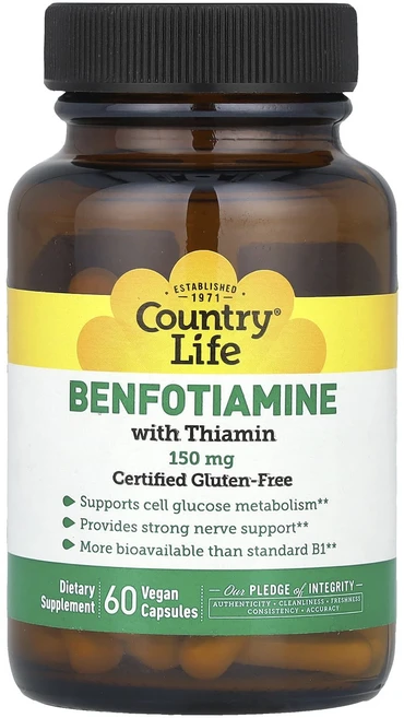 컨트리라이프 벤포티아민 티아민 함유 150mg 베지캡슐 60정, 1개 - 쿠팡