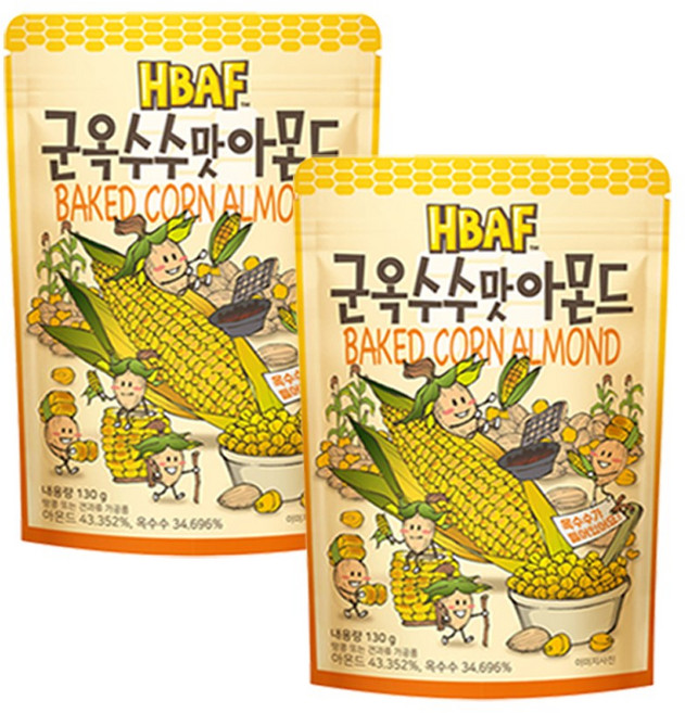 바프 군옥수수맛아몬드, 40g, 2개
