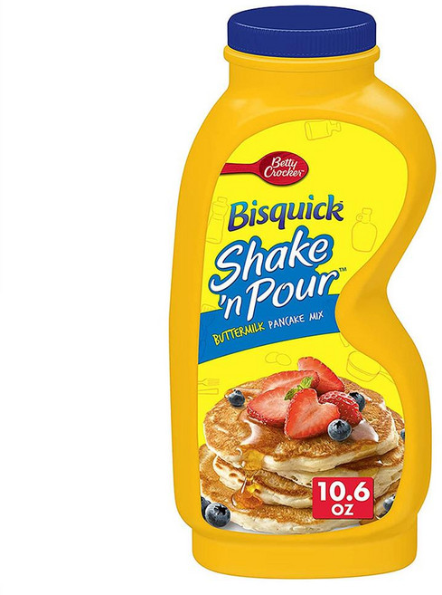 Betty Crocker Bisquick 베티 크로커 비스퀵 쉐이크 앤 푸어 버터밀크 팬케이크 믹스 10.6oz(300g) 3팩, 1개