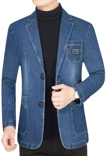 Krismile중년 남자 데님 자켓 콤비 마이 40대 50대 60대 봄 가을 슬림 재킷 아빠 아우터 M-4XL