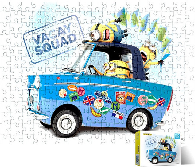 알록퍼즐 미니언즈 여행을 떠나요 150피스 직소퍼즐액자 AL150-62, 퍼즐단품, 퍼즐유액 미포함, 1개