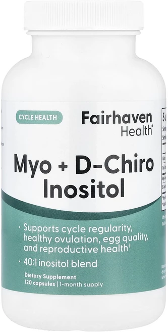 행복하고 건강하게 Fairhaven Health 미오 + d-카이로 이노시톨 캡슐 120정 백년회로하세요, FairhavenHealth미오d카이로이노시톨캡슐120, 1개 - 쿠팡