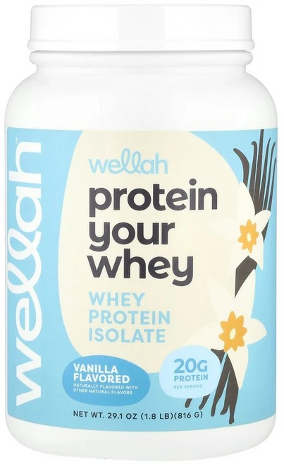 Wellah Protein Your Whey 분리유청단백질 바닐라 816g(1.8lb) Wellah (웰라), 816 g, 816g, 1개 - 쿠팡