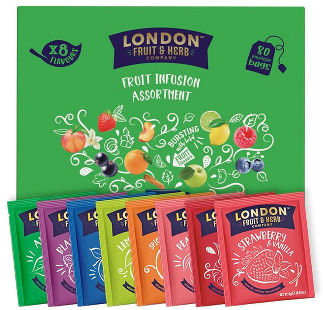 London Fruit & Herb 후르츠 인퓨전 어솔트먼트, 1개, 2g, 80개입