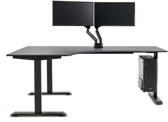 루나랩 L자 ㄱ자 게이밍 책상 컴퓨터 책상 코너 책상, 화이트 L자 우측, 화이트 (트리플 메탈 다리), 2000mm