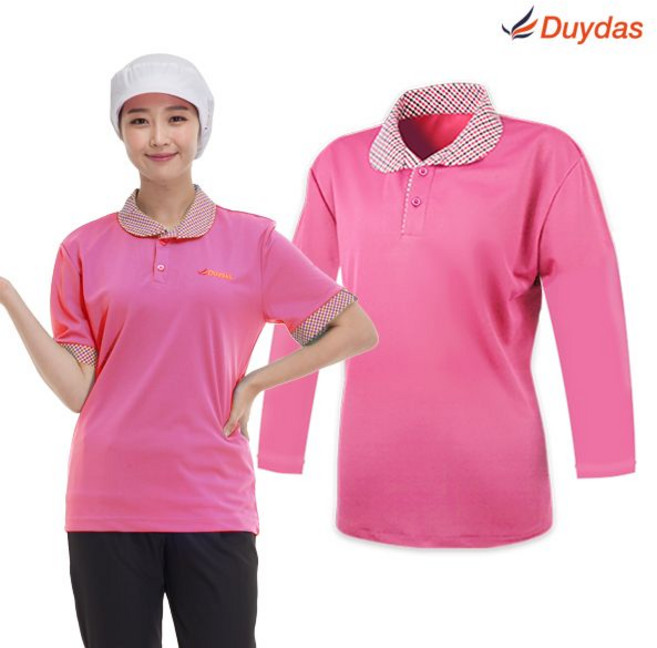 기능성둥근카라티(반팔/긴팔)_로즈핑크/조리사위생복