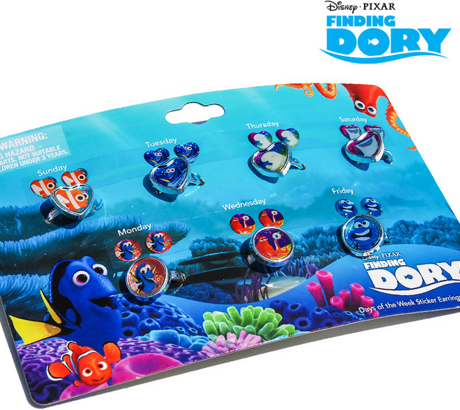 디즈니 아동 스티커 귀걸이 세트 & 요일반지와