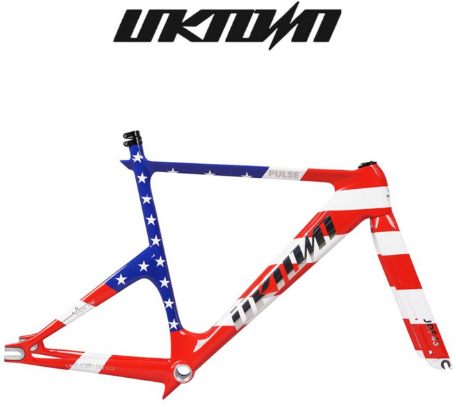 언노운 펄스 성조기 에디션 카본 프레임셋 픽시 자전거, 미러 데칼