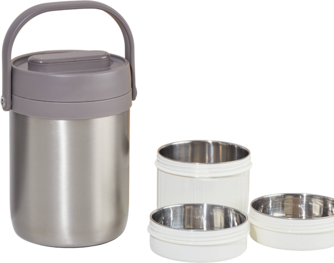 따숨 보온도시락 전자레인지 가능 스텐 도시락통, 1개, 실버