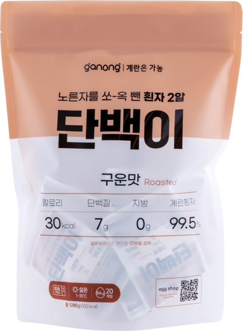 가농 단백이 구운맛 40개입(에그 프로틴), 1.28kg, 2세트