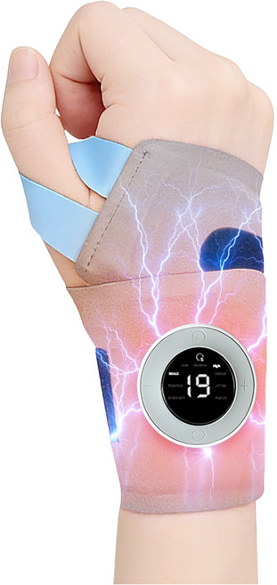 저주파 온열 손목마사지기 무선 EMS 손목 보호대 아대 온열 손목 안마기, 손목 마사지기