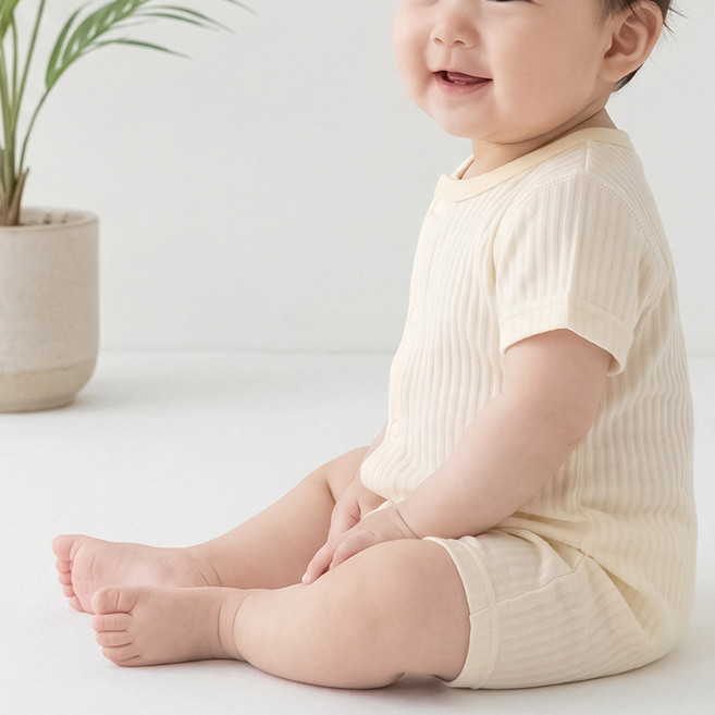 마롤로뜨 순면 반팔 아기바디수트 KC인증 아기옷 실내복 내의 출산선물 신생아 백일