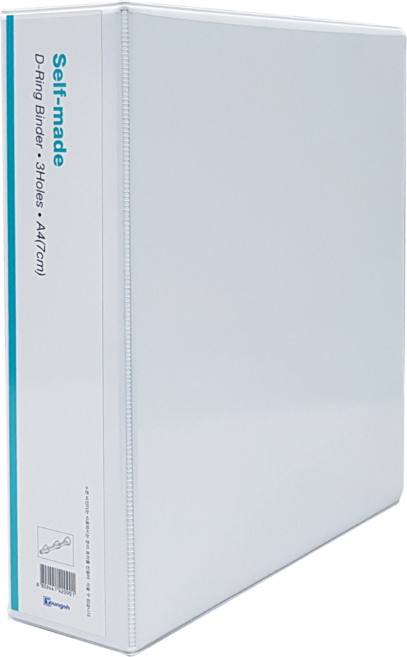 영오 투명 3공 D링 바인더 7cm, 백색 카다로그 바인더, 1개