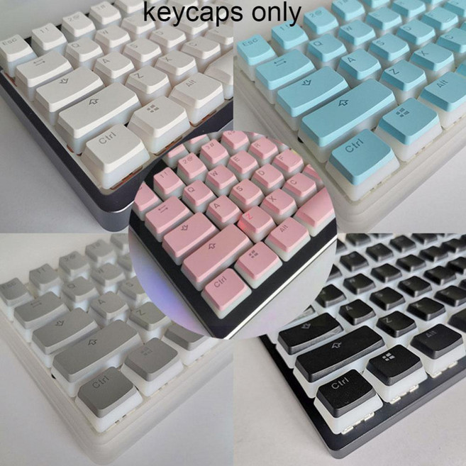 HyperX 푸딩 키캡 더블 샷 PBT 세트 반투명 레이어 포함 기계식 키보드 풀 104 키 G6L9, 03=C, 일반형