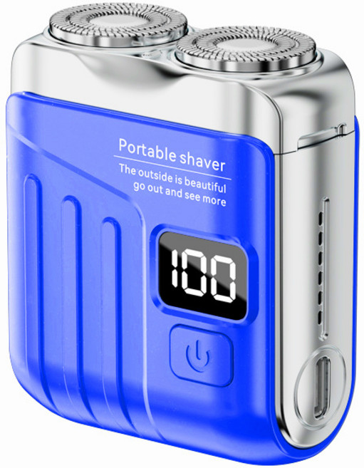 ANYOU 자흡식 면도기 남성 전기 면도기 차량용 휴대용 전신 워싱 전기면도기, 푸른 색