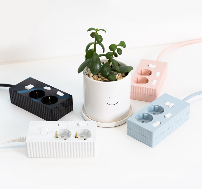 쿠폰19% 파워존 웨이브 멀티탭 개별 절전 과부하차단 2구 멀티콘센트, 7m, 개별 2구 파스텔블루, 1개, 7m