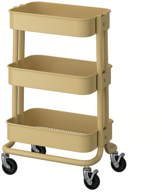 [리퍼상품] 이케아 트롤리 3단 이동식 카트 38x28x61 미용실 펫샵 집안 정리 카트 로스코그, 리퍼상품